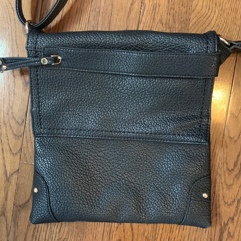 Black Vegan Leather Cross Body Bag - Brand New- Never Used